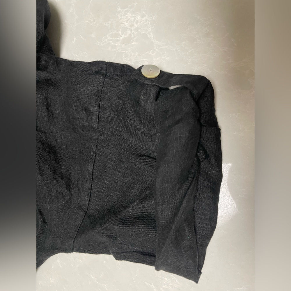 EUC Black Button-Up Linen Jacket/Coverup - Picture 10 of 10